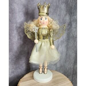 Gold Ballerina Princess Nutcracker Crown‎ Tutu Wooden Christmas 14" Ballet